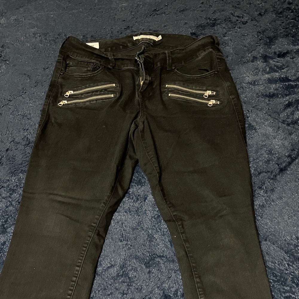 Torrid Black Skinny Jeans with Zipper Details